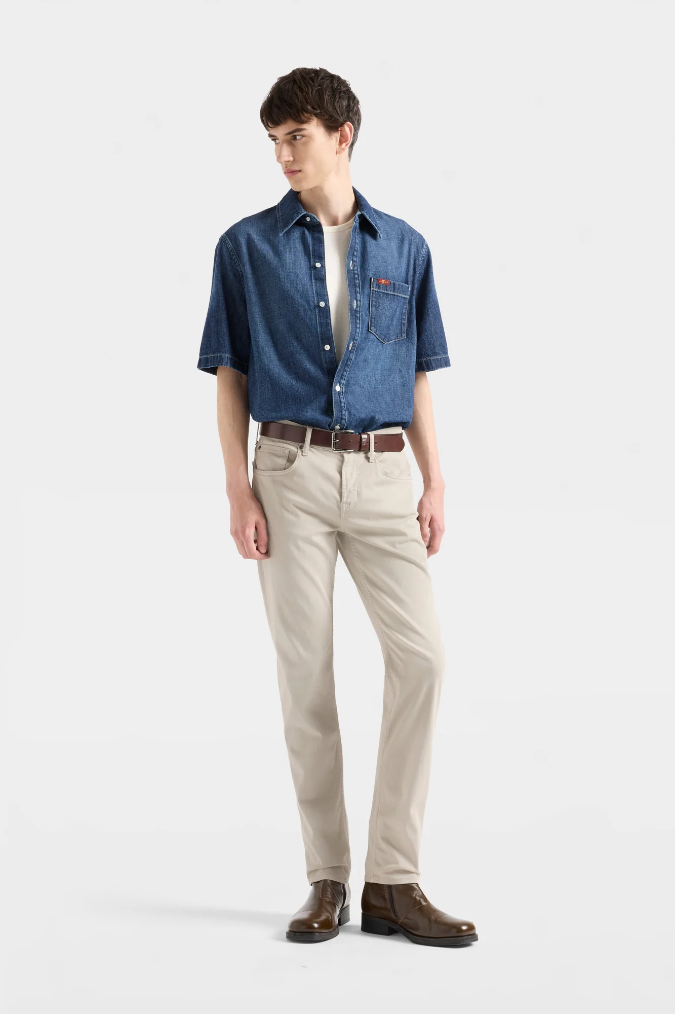SHORT SLEEVE REGULAR SHIRT in Denim Duster - Image 2