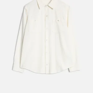 Denim Linen Overshirt in White