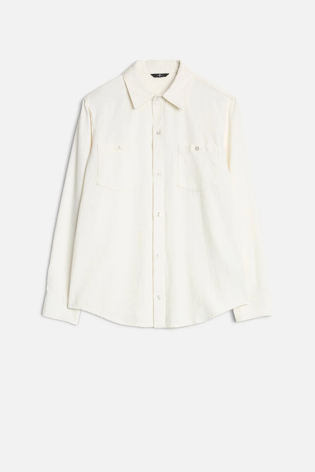 Denim Linen Overshirt in White