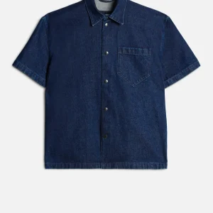 Utility Denim Camp Shirt in Carpenter Blue