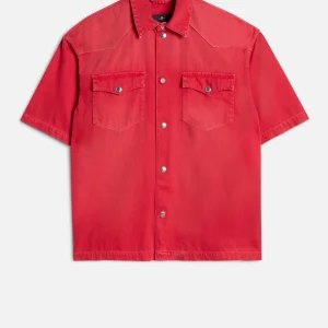 SHORT SLEEVE WESTERN OVERSHIRT in Denim Postbox