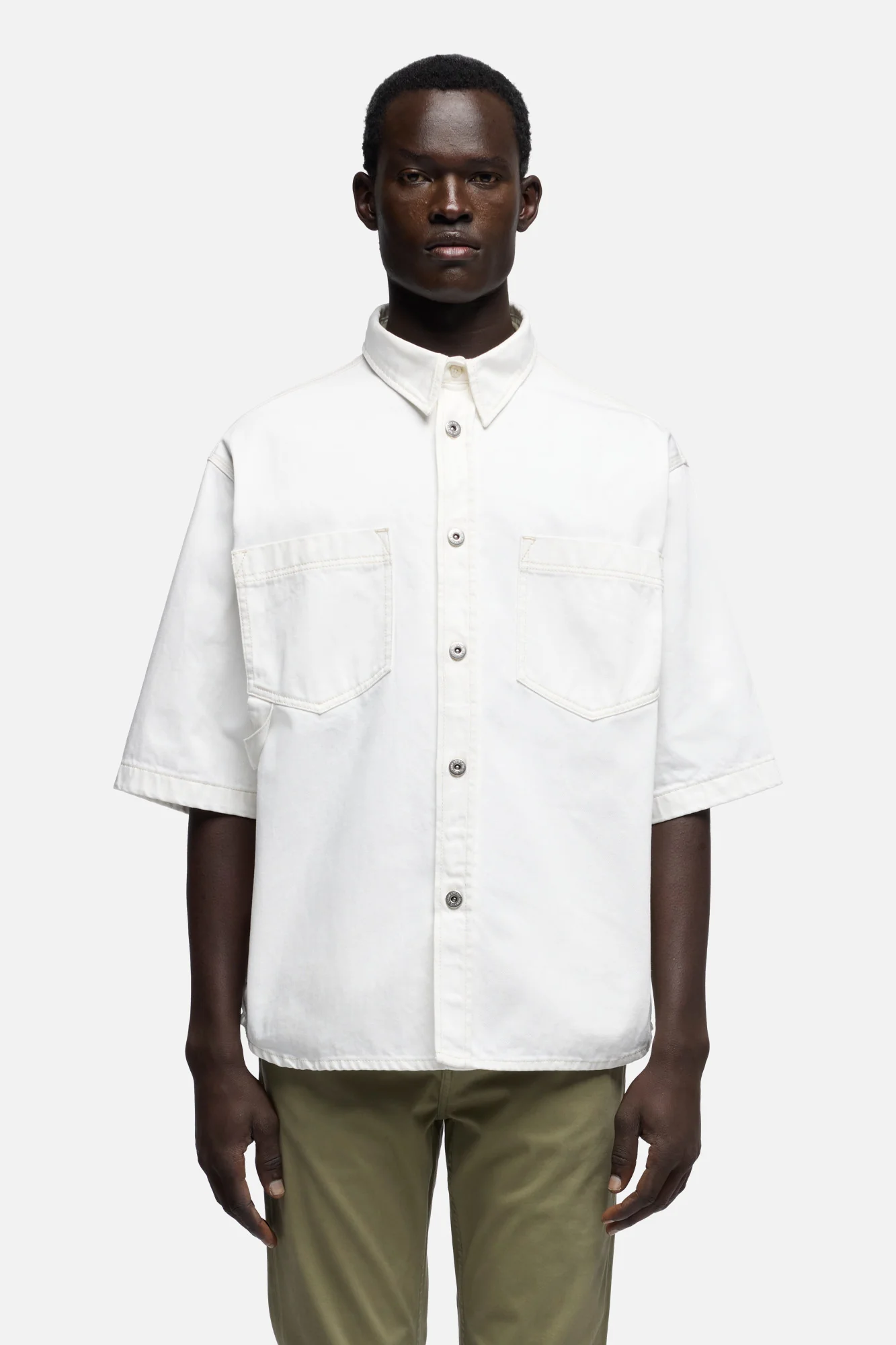 SHORT SLEEVE OVERSHIRT in Denim Salty - Image 3