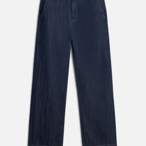 WIDE LEG CHINO in Indigo Linen Nocturnal