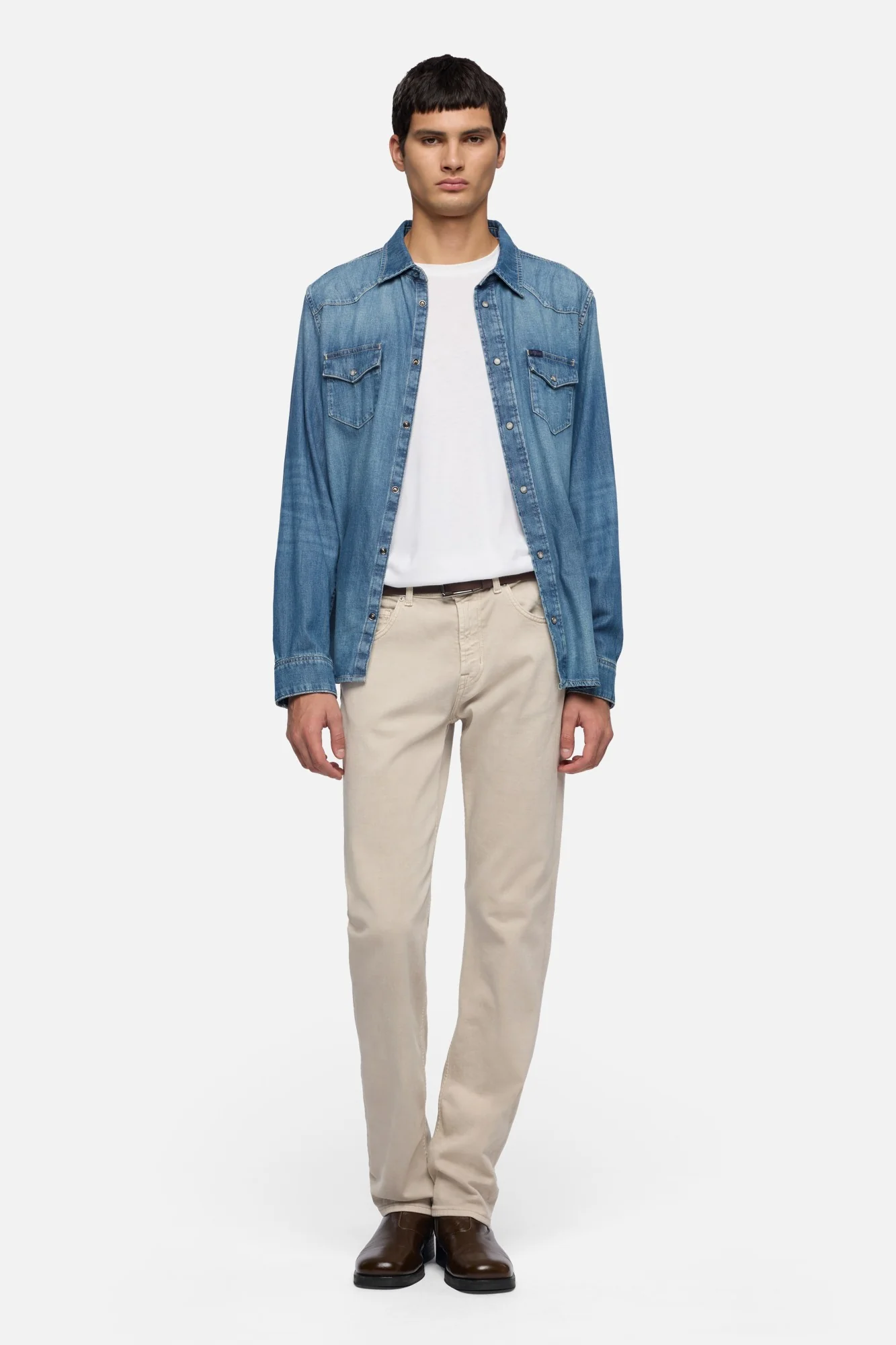 DENIM WESTERN SHIRT in Border - Image 2