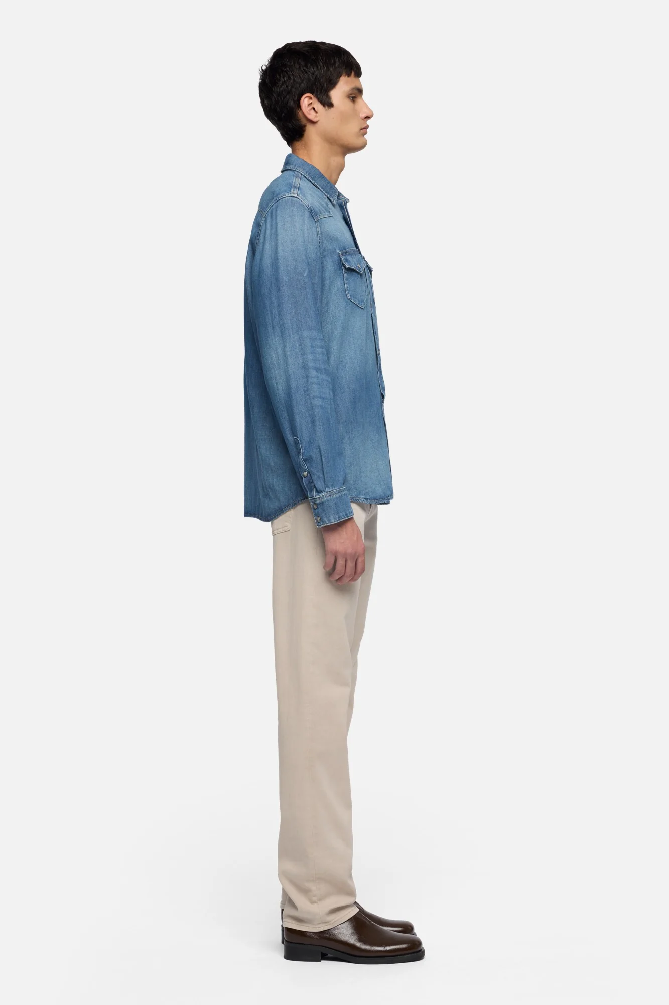 DENIM WESTERN SHIRT in Border - Image 6