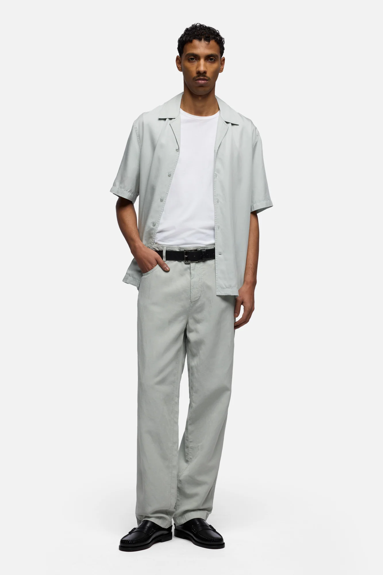 HYBRID JOGGER in Linen Blend Dusty Blue - Image 2