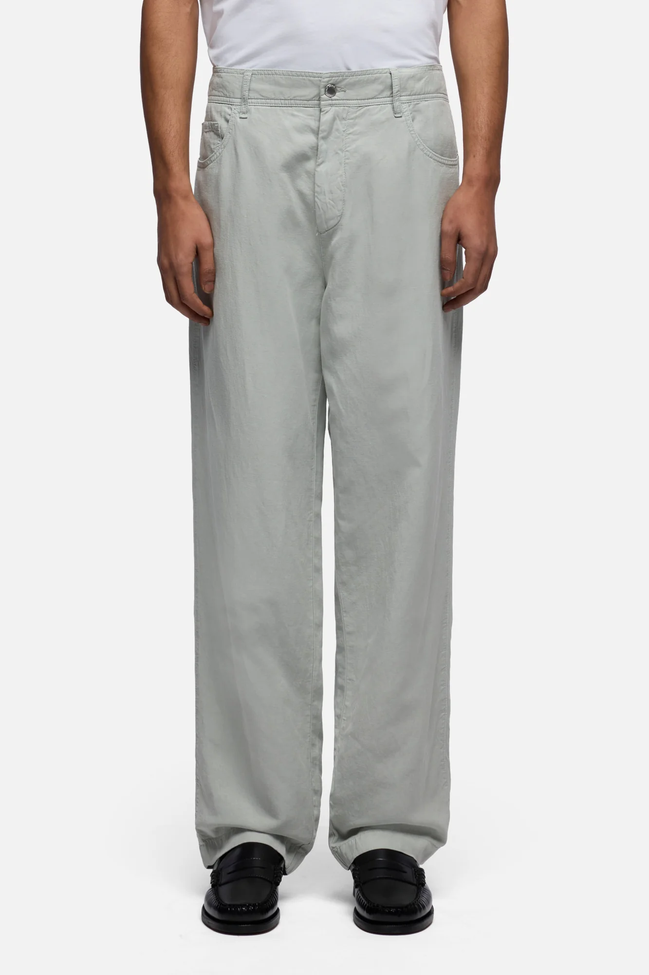 HYBRID JOGGER in Linen Blend Dusty Blue - Image 3