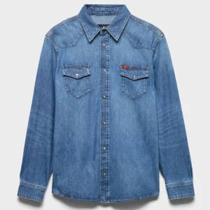 LONG SLEEVE WESTERN SHIRT in Denim Canyon
