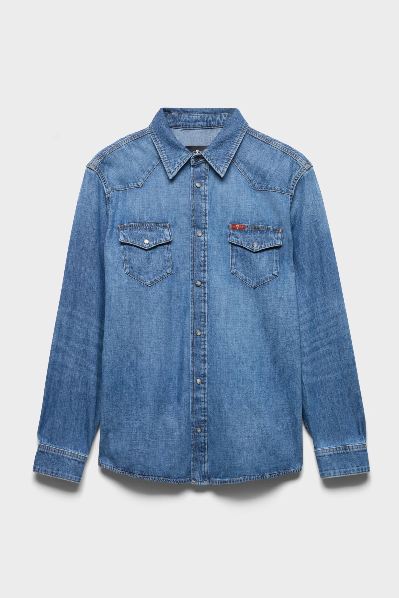 LONG SLEEVE WESTERN SHIRT in Denim Canyon