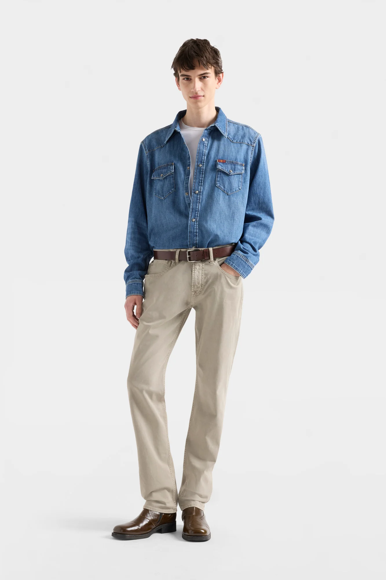 LONG SLEEVE WESTERN SHIRT in Denim Canyon - Image 2