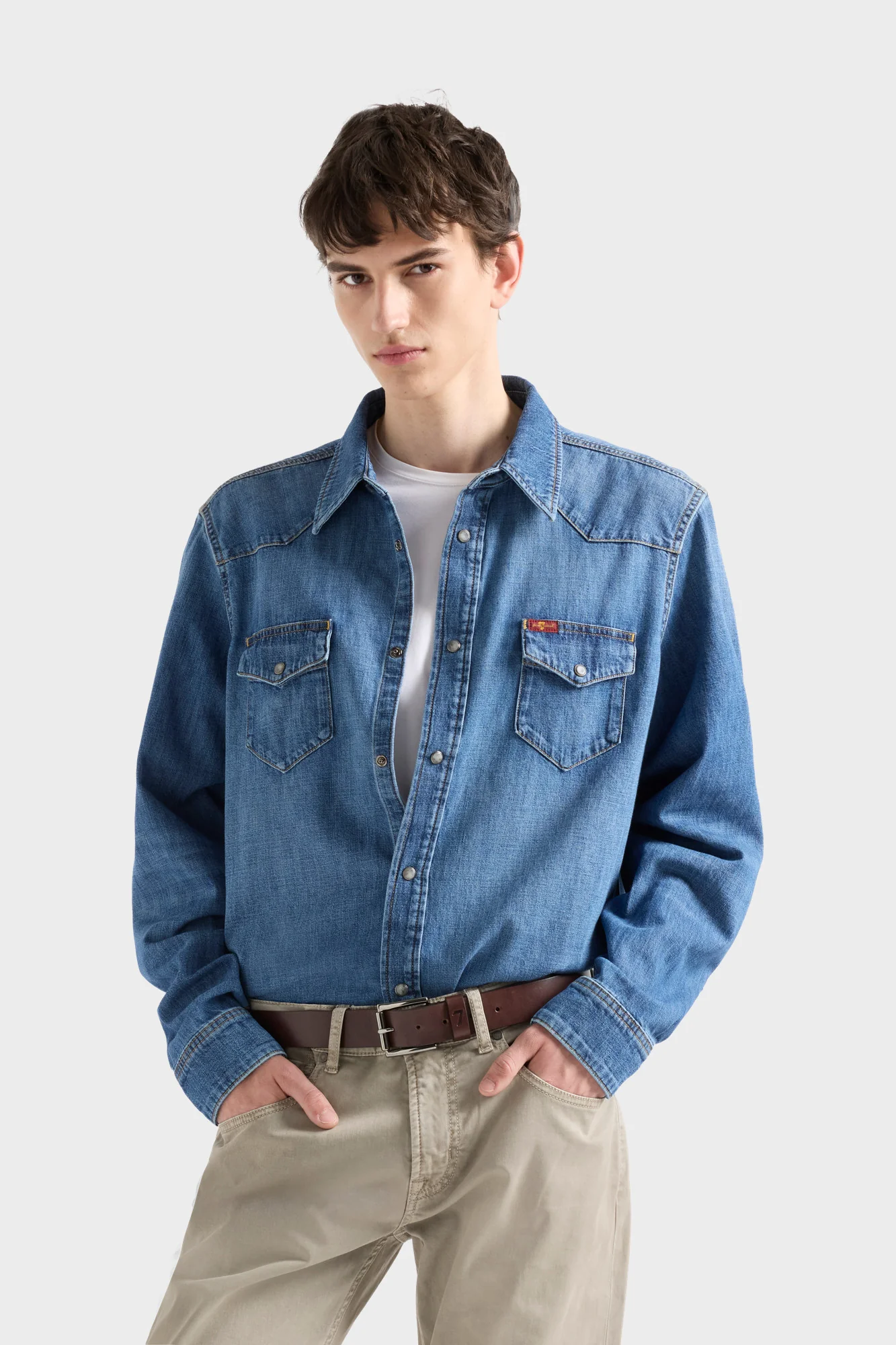 LONG SLEEVE WESTERN SHIRT in Denim Canyon - Image 3