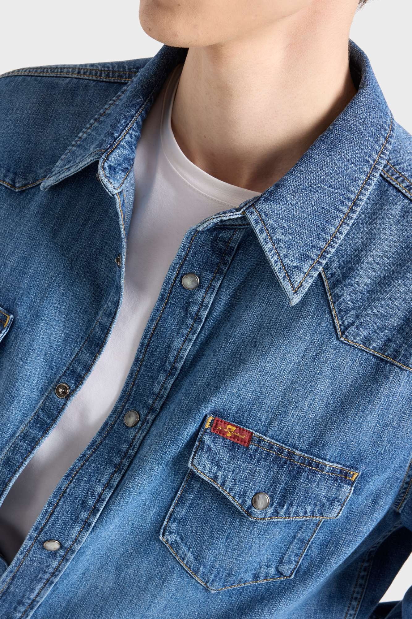 LONG SLEEVE WESTERN SHIRT in Denim Canyon - Image 4