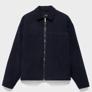 ZIP OVERSHIRT in Corduroy Navy