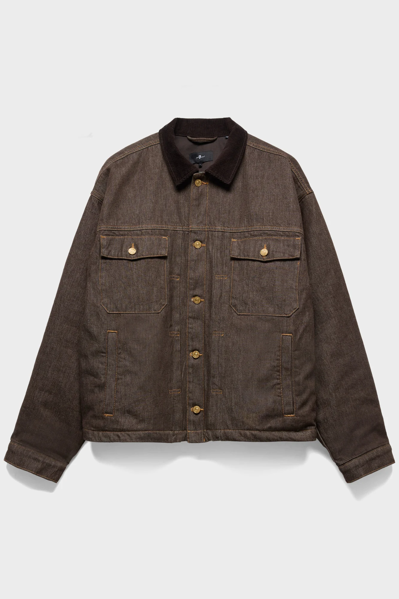PLEATED JACKET in Denim Deep Earth