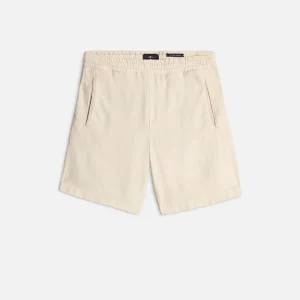 Linen Blend Jogger Short in Bone