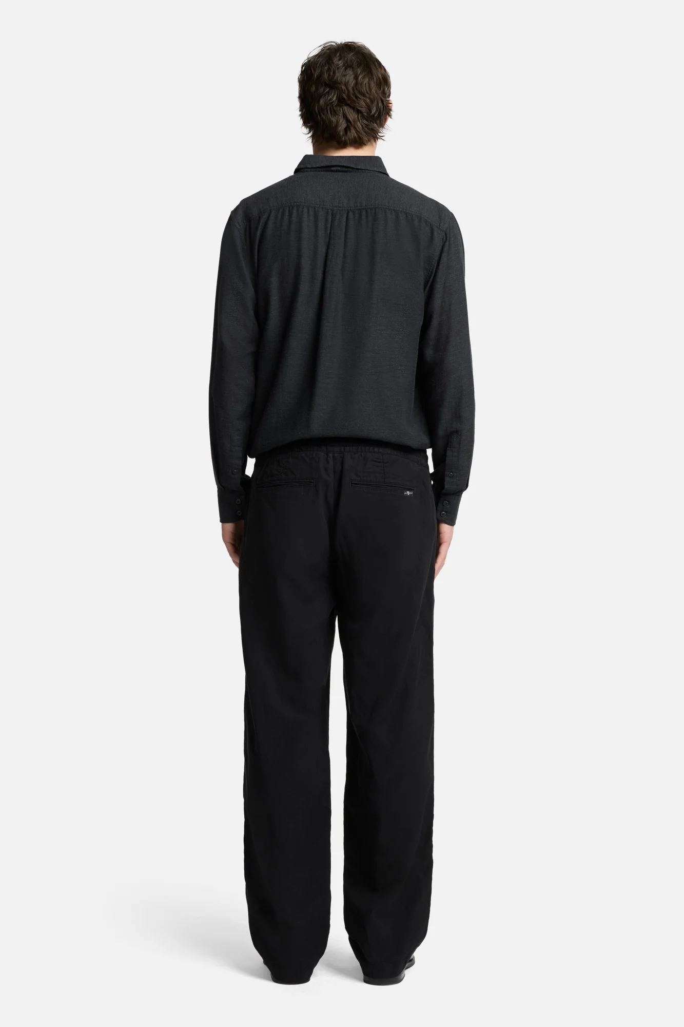 Linen Blend Jogger Pant in Black - Image 5