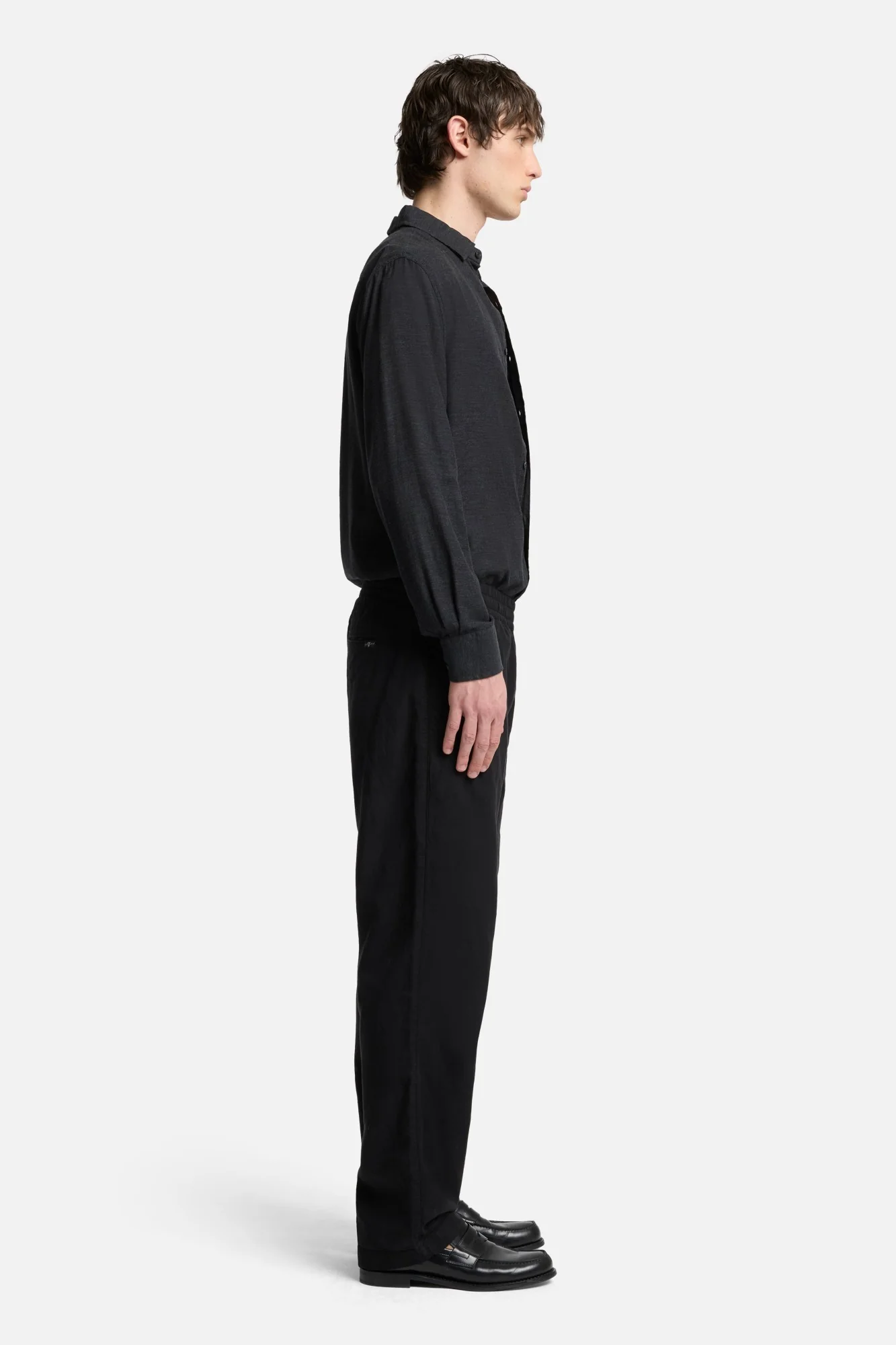 Linen Blend Jogger Pant in Black - Image 6