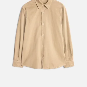 Comfort Twill Button Up Shirt In Silver Mink