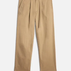 Comfort Twill Pleated Trouser In Silver Mink