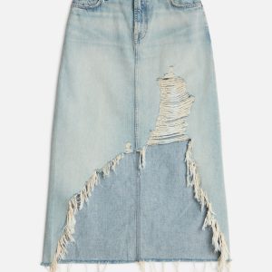 MANKIND Denim Midi Skirt in Peaches