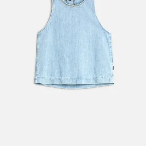 Indigo Linen Sleeveless Top in Kansas