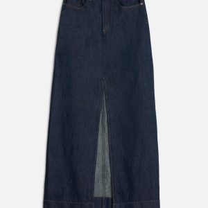 Indigo Linen Calla Skirt in Blueberry