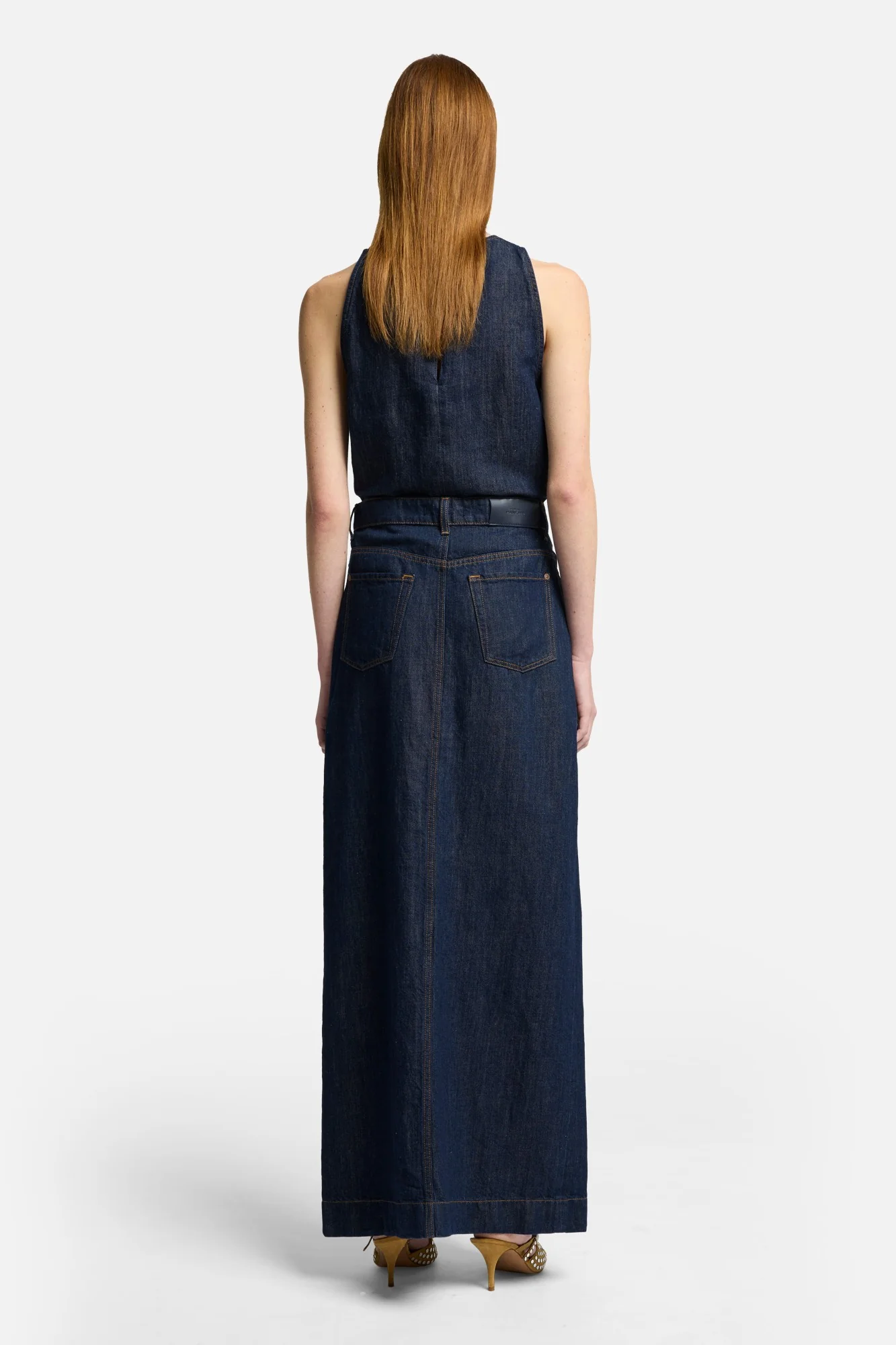 Indigo Linen Calla Skirt in Blueberry - Image 5