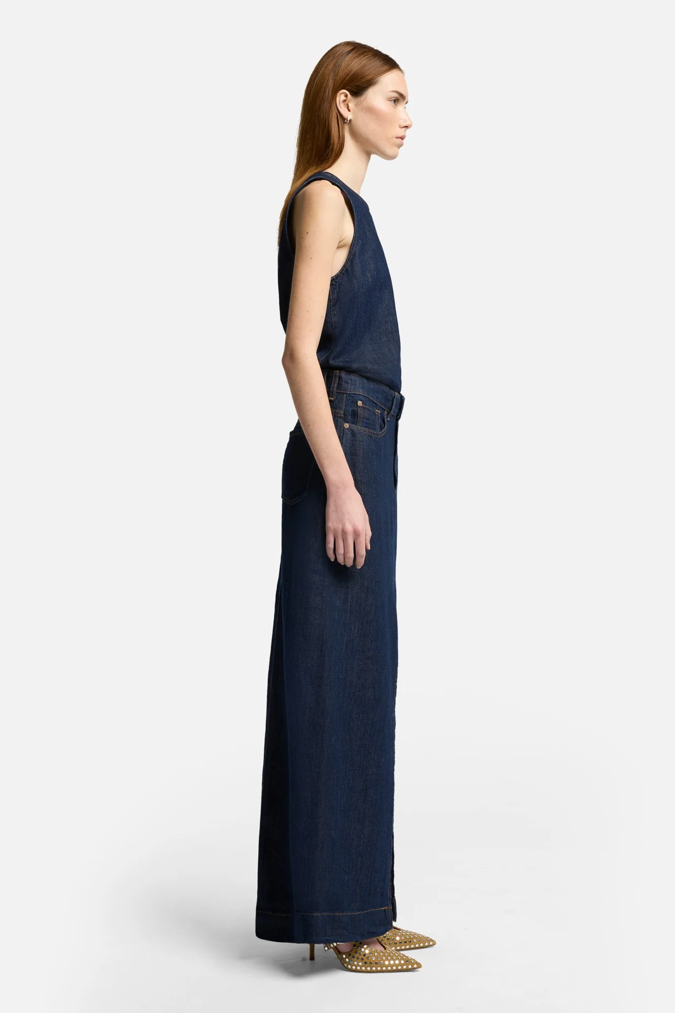 Indigo Linen Calla Skirt in Blueberry - Image 6