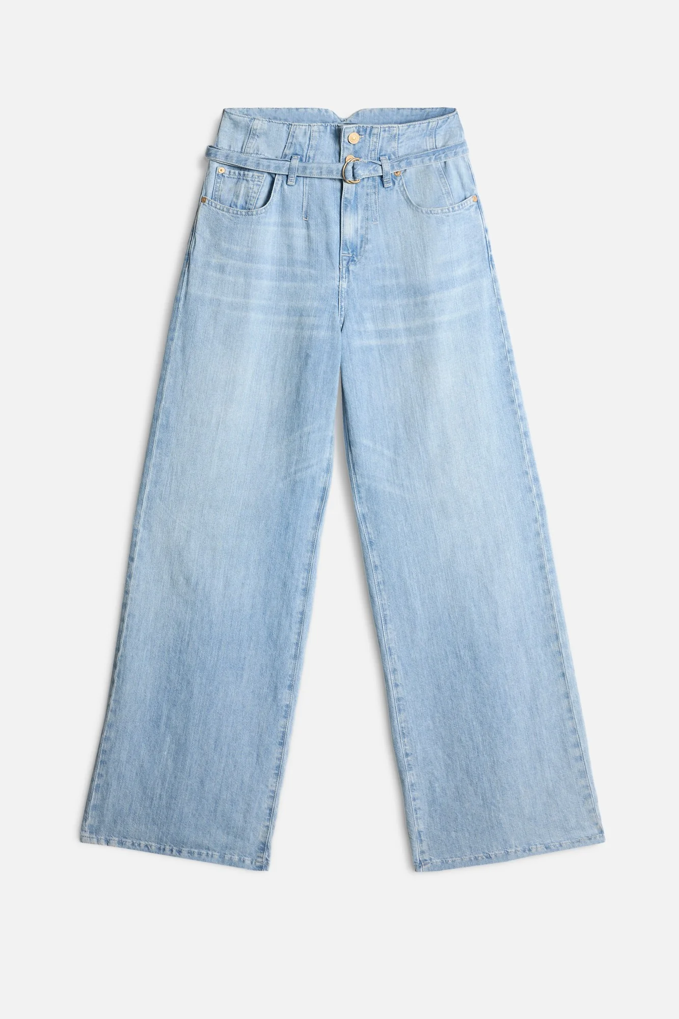 Indigo Linen Belted Wide Leg in Kansas