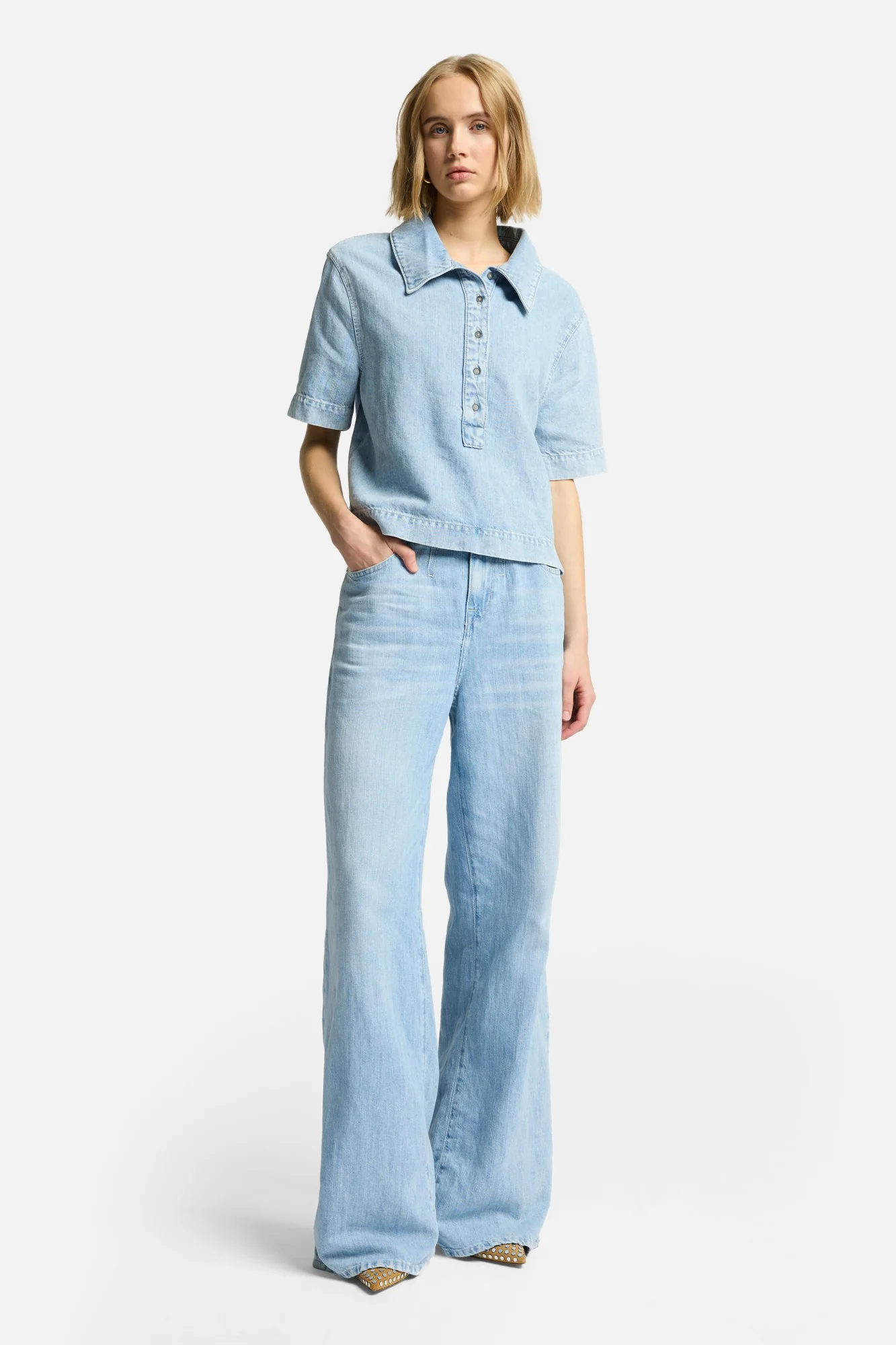 Indigo Linen Polo in Kansas - Image 2
