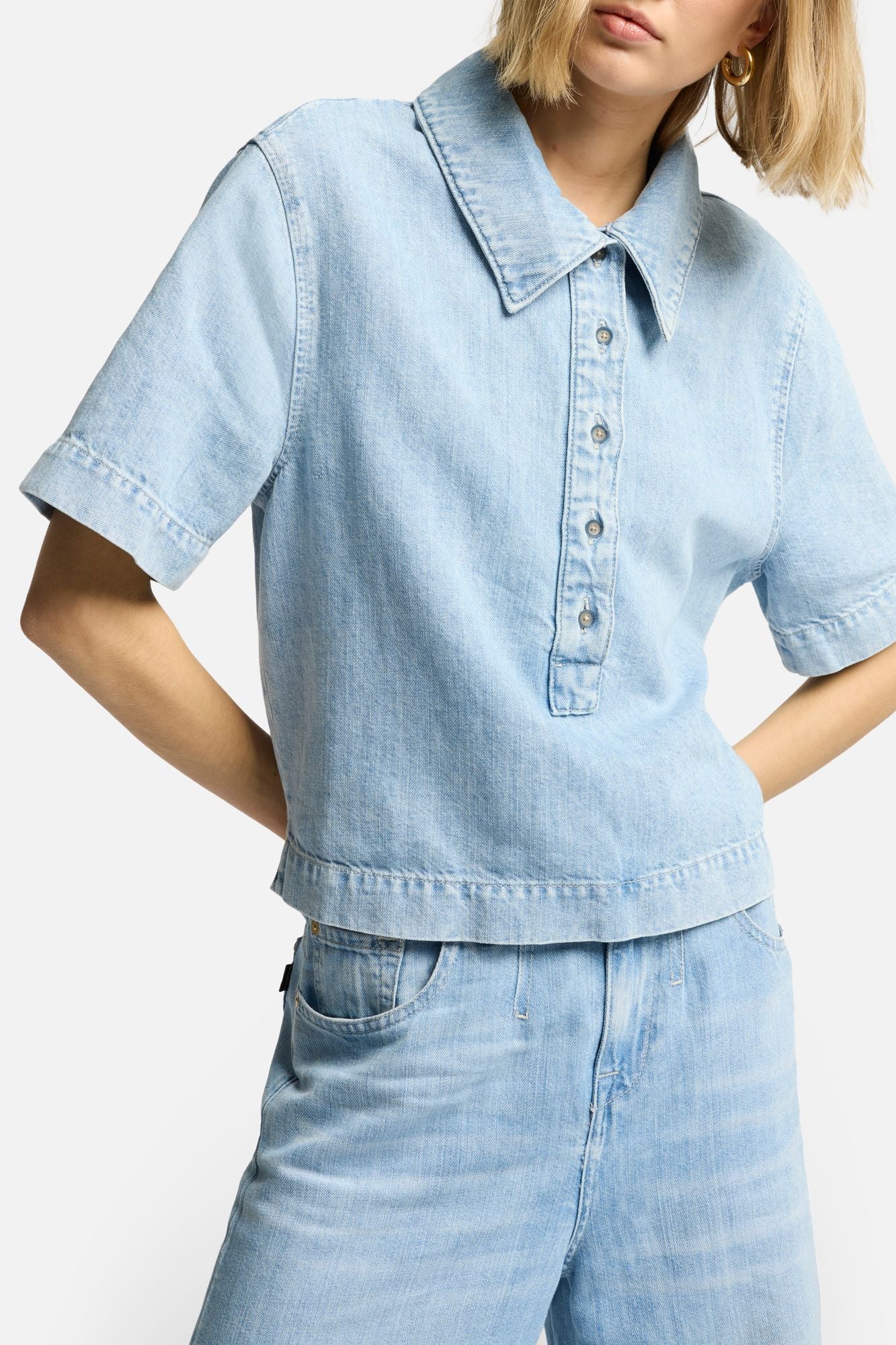 Indigo Linen Polo in Kansas - Image 4