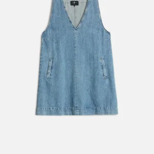 Indigo Linen V-Neck Dress in Arizona