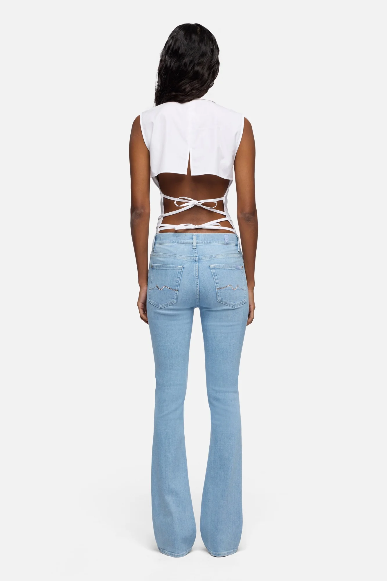 EMBELLISHED POCKET BOOTCUT in Slim Illusion Indigo Bloom - Image 5