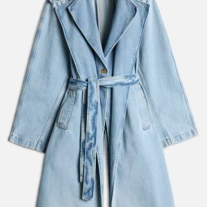 Denim Trench Coat in Bleach
