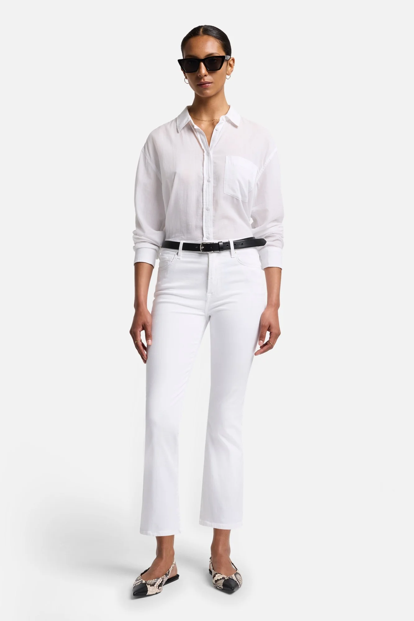Slim Illusion High Waist Slim Kick in Luxe White