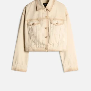 MANKIND Oli Cropped Trucker Jacket in Sand Beach