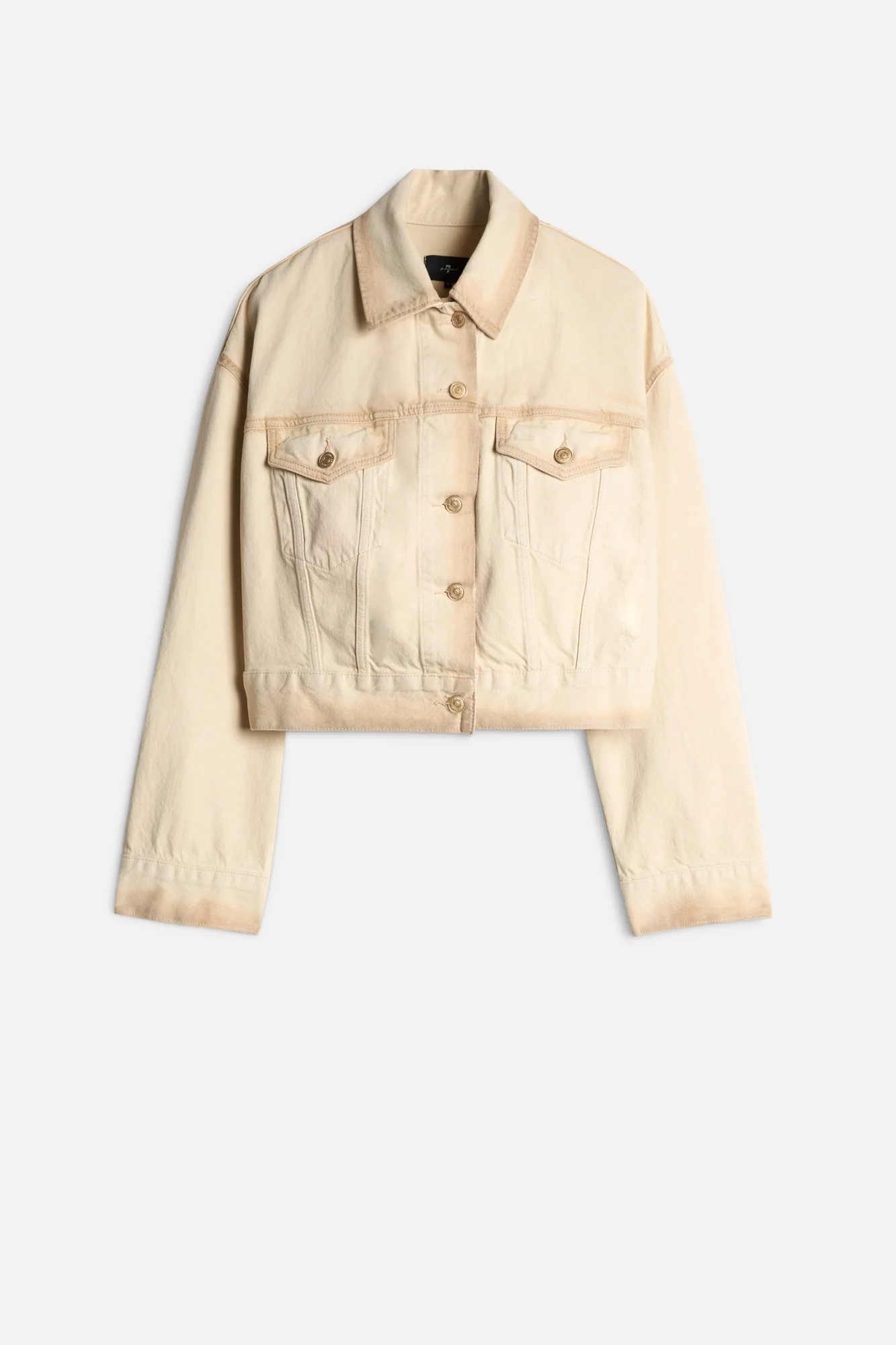 MANKIND Oli Cropped Trucker Jacket in Sand Beach
