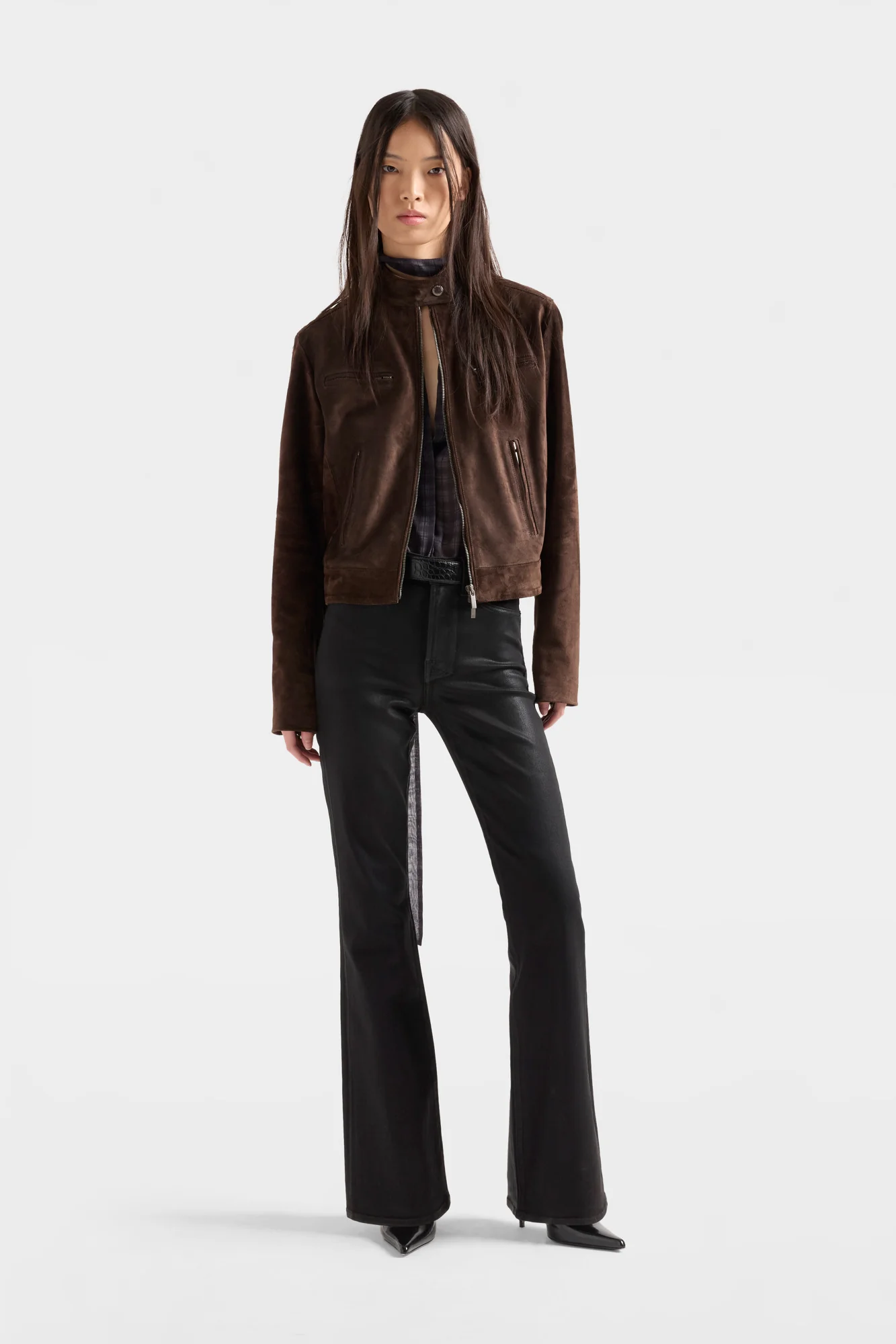 LEGGY BOOTCUT in Coated Denim Black - Image 2