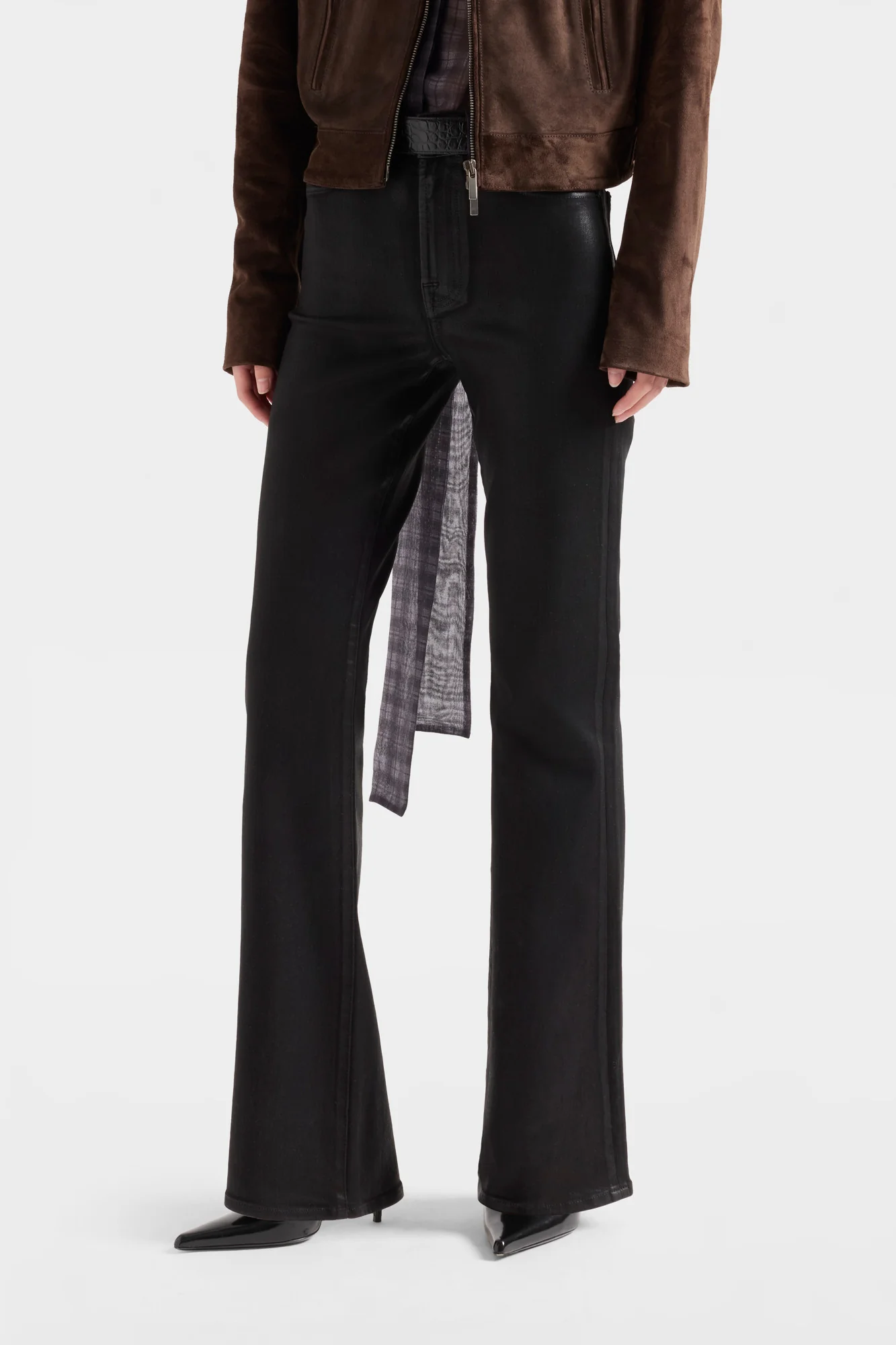 LEGGY BOOTCUT in Coated Denim Black - Image 3