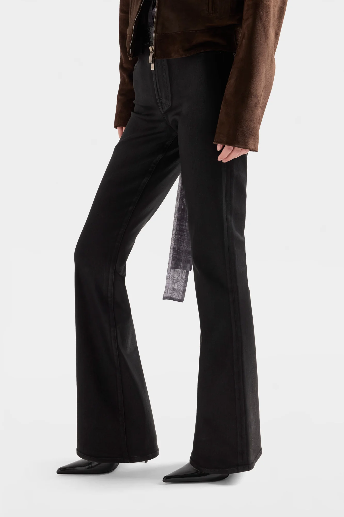 LEGGY BOOTCUT in Coated Denim Black - Image 6