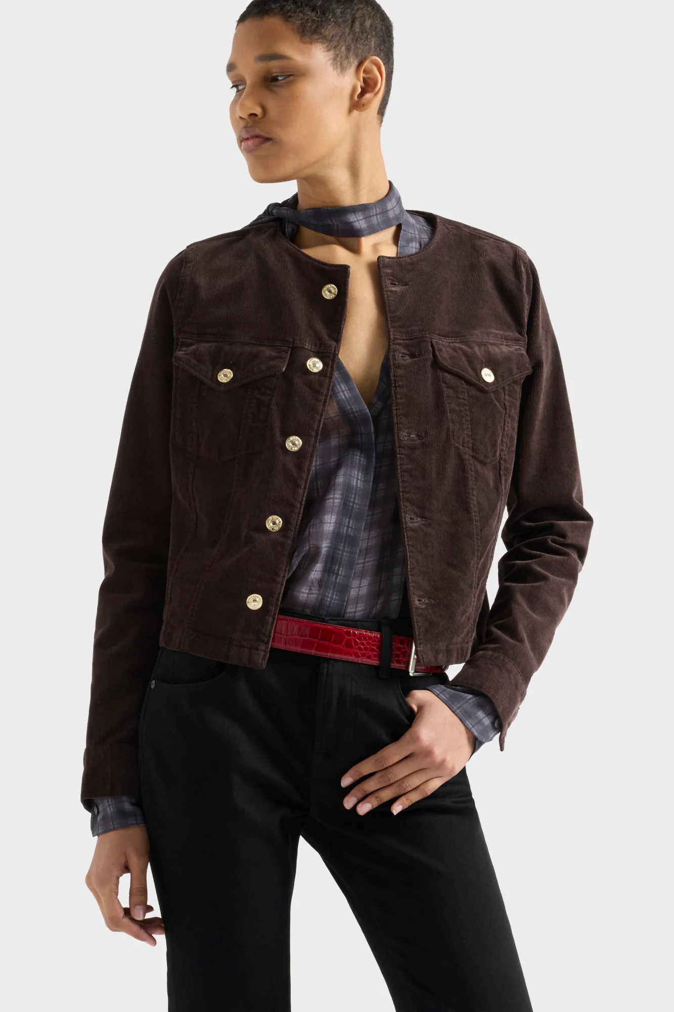 VICKY JACKET in Corduroy Coffee Bean - Image 3