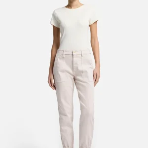 Darted Boyfriend Jogger in Coated Vintage White
