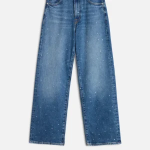 EMBELLISHED STOVEPIPE STRAIGHT ANKLE in Comfort Blue Shine