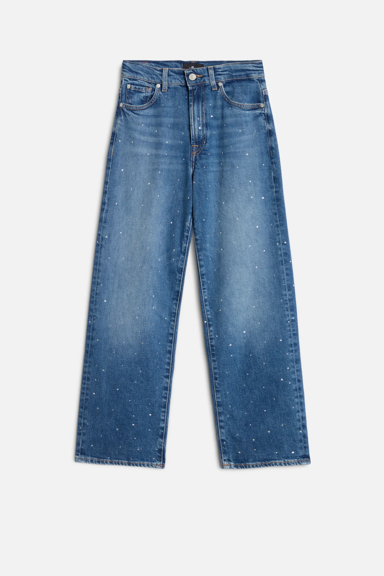 EMBELLISHED STOVEPIPE STRAIGHT ANKLE in Comfort Blue Shine