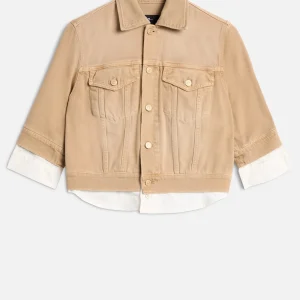 SHORT SLEEVE TRUCKER JACKET in MANKIND Sand Dune