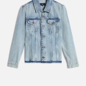 CINCHED TRUCKER JACKET in MANKIND Blue Erosion