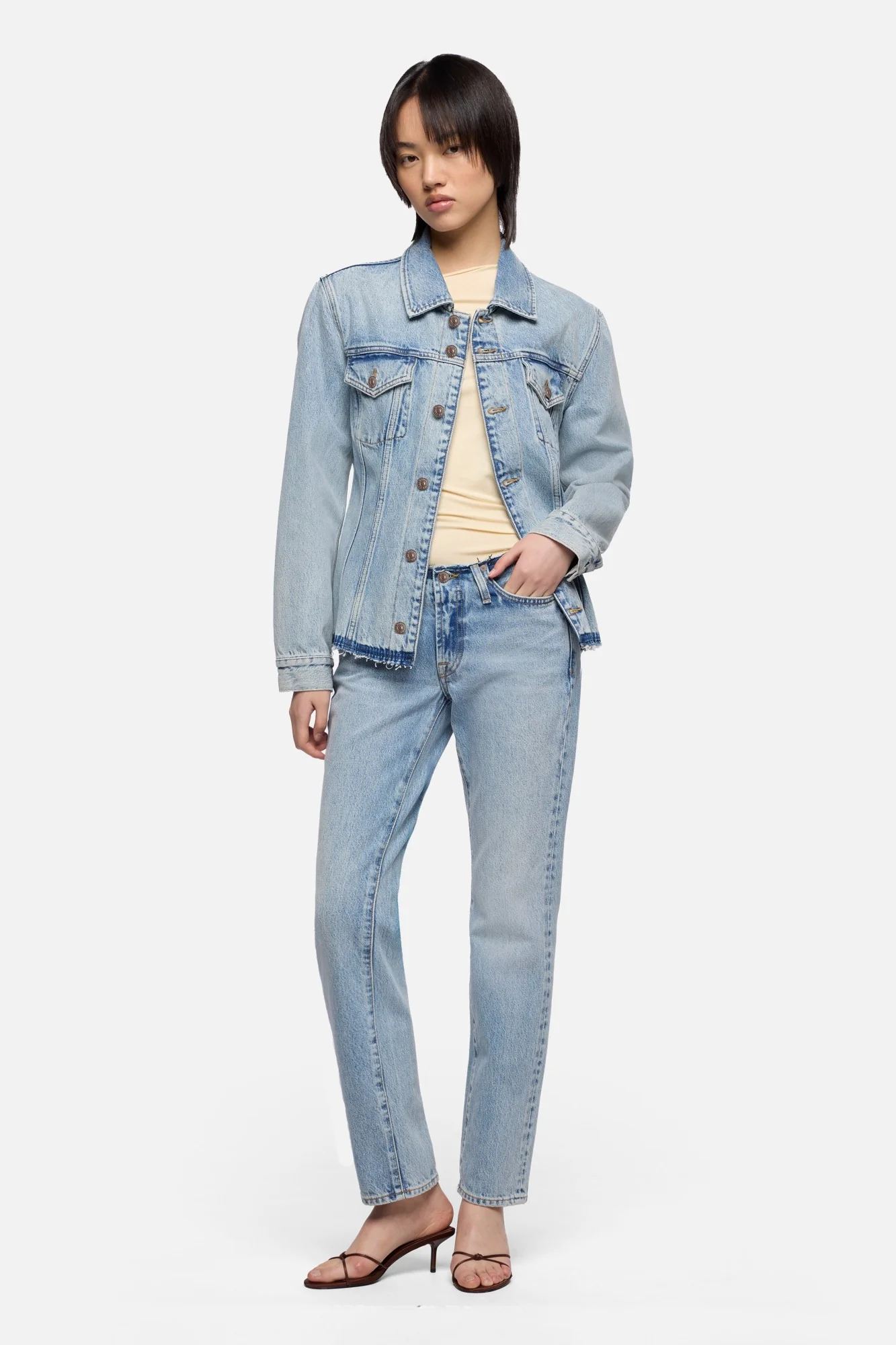 CINCHED TRUCKER JACKET in MANKIND Blue Erosion - Image 2