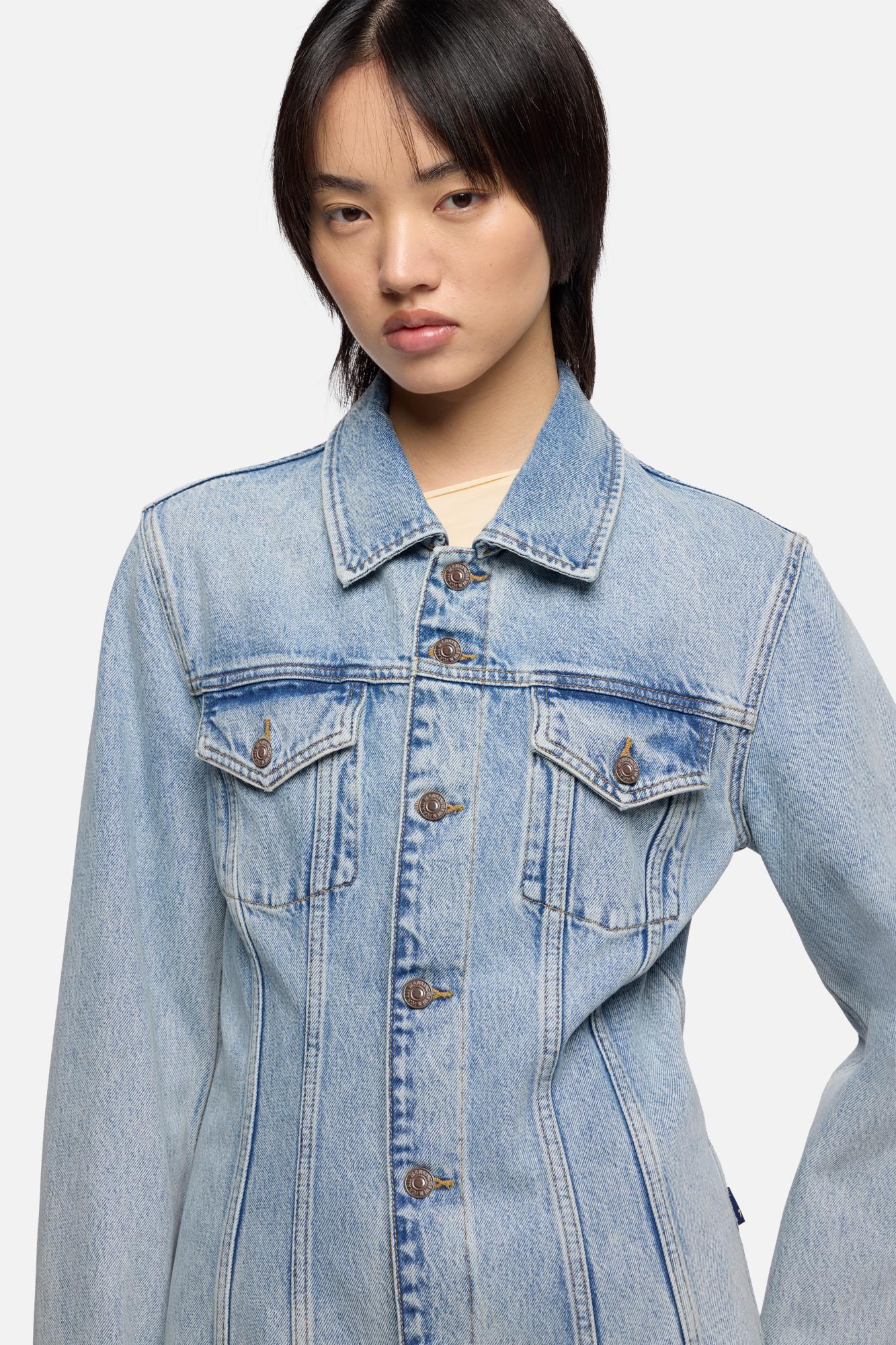 CINCHED TRUCKER JACKET in MANKIND Blue Erosion - Image 4
