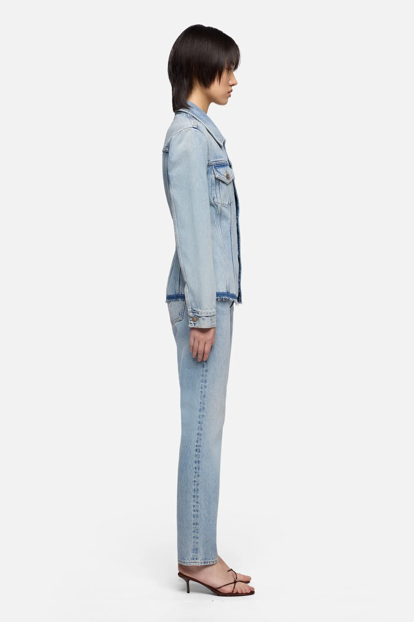 CINCHED TRUCKER JACKET in MANKIND Blue Erosion - Image 6