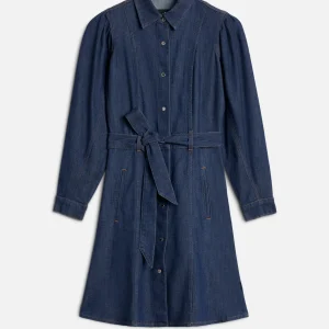 PUFF SLEEVE MINI DRESS in Weightless Denim Halona